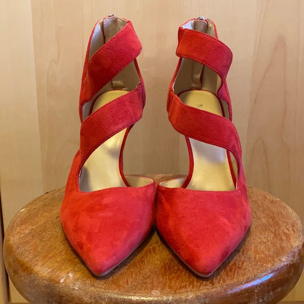 Nine West - *NEW Red suede strappy stilettos size 6M